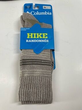 Columbia Hike Crew Socks medium weight merino wool M6-9, W8-11.5
